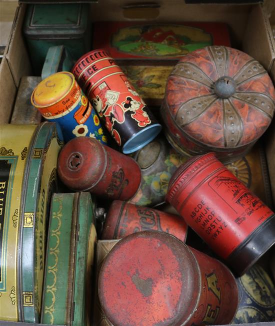 A collection of mixed Toffee, Oxo and biscuit tins